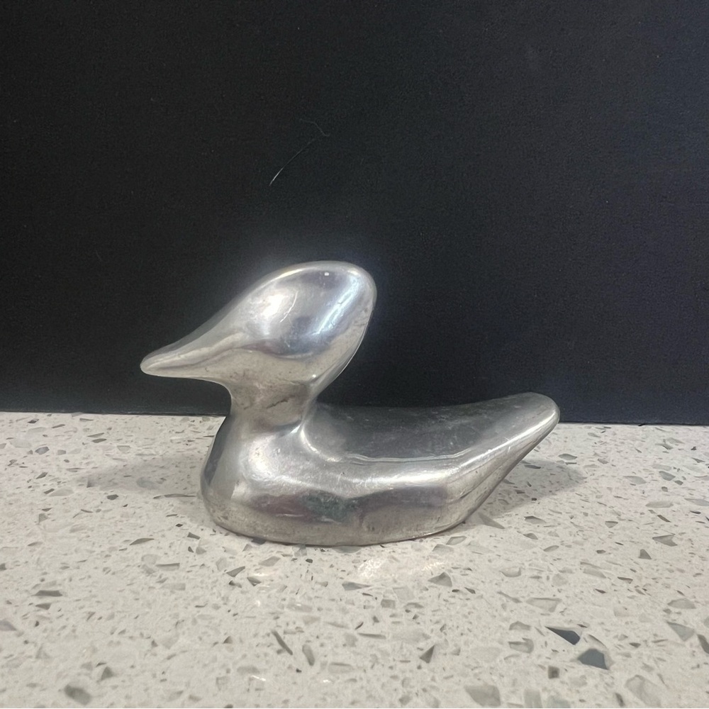 Vintage HOSELTON CANADA Signed 1003 Aluminum Metal Duck Sculpture Figurine